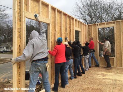 AgBiomers helping build a house at Habitat for Humanity